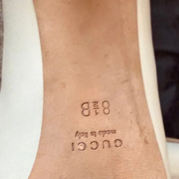 Gucci Women's White and Brown Leather Heels - Picture 5 of 6